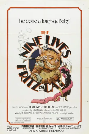Постер к мультфильму Девять жизней кота Фрица (1974)