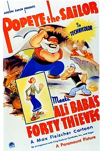 Постер к мультфильму «Папай-моряк встречает Али-бабу и 40 разбойников (1937)»