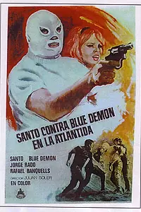 Постер к фильму «Санто против Синего демона в Атлантиде (1970)»