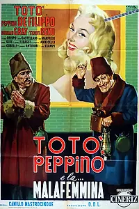 Главный постер фильма «Тото, Пеппино и распутница (1956)»
