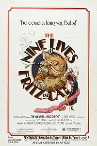 Постер к мультфильму «Девять жизней кота Фрица (1974)»